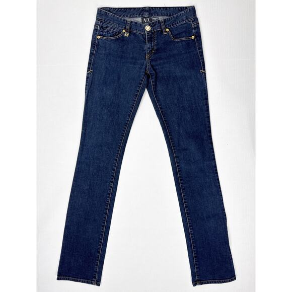 Armani Exchange Y2K Bootcut Jeans Womens 2 Long Dark Wash Stretch Denim - Picture 1 of 9